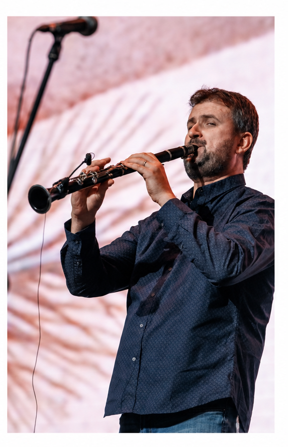 Paul Mark performing on clarinet